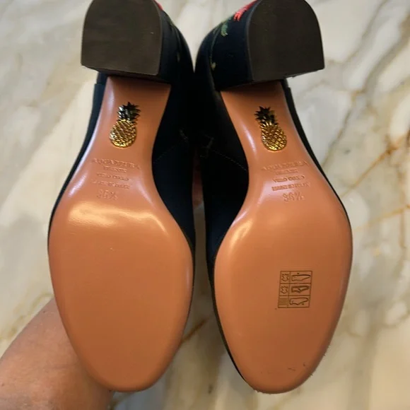 Aquazzura Embroidered Satin Booties - Picture 7 of 10
